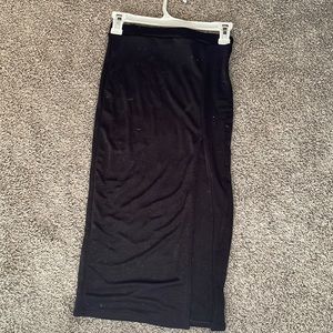 Single Slit Long Black Skirt